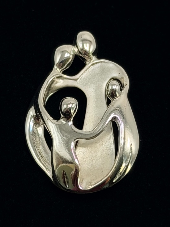 Carolyn Pollack Jewelry - Carolyn Pollack Relios 925 Sterling Silver Loving Family Brooch Pendant Signed